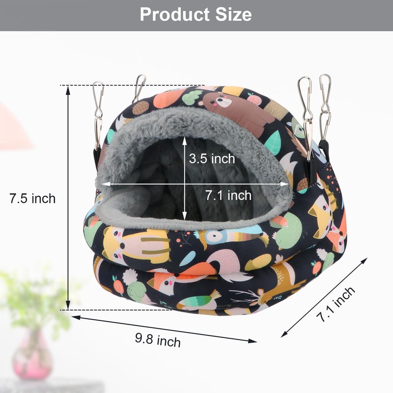 Reshiho Bird Nest House Winter Warm Bird Bed Hanging Hammock Snuggle Hut for Parakeets Budgies Cockatiels Conures Quaker Parrot (Medium, Black) - Image 3